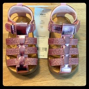 Pink glitter sandals